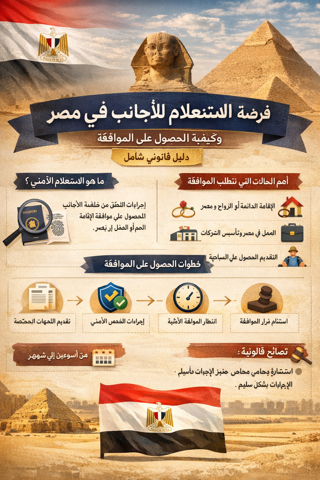 الاستعلام الأمني للأجانب في مصر وكيفية الحصول على الموافقة – دليل قانوني شامل عايز صوره عن الموضوع