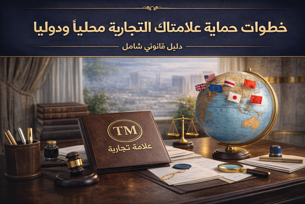 خطوات حماية علامتك التجارية محليًا ودوليًا – دليل قانوني شامل خطوات حماية علامتك التجارية محليًا ودوليًا – دليل قانوني شامل من مجموعة كرم دويدار القانونية