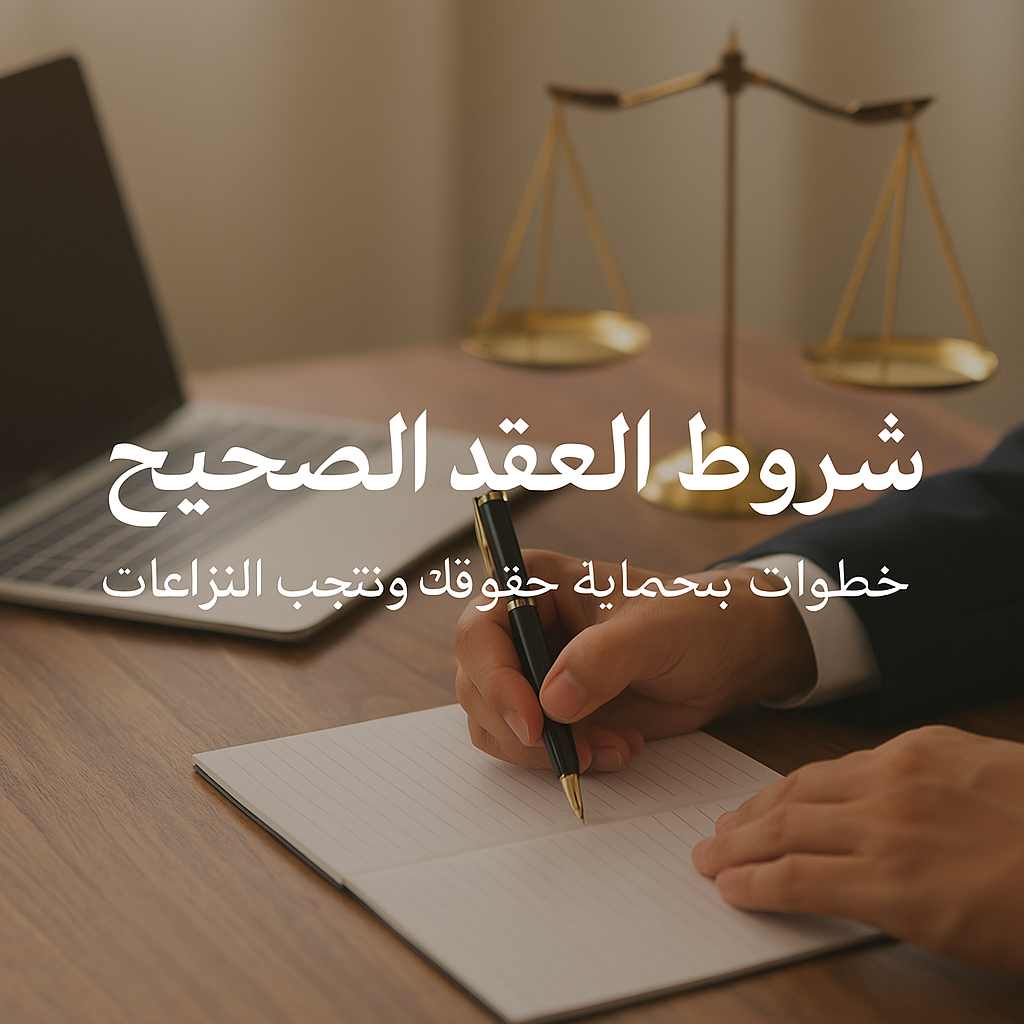 “تعرّف على شروط العقد الصحيح وكيفية صياغة العقود القانونية بشكل محكم يضمن حقوق الأطراف ويمنع النزاعات المستقبلية. دليل شامل يوضح أهم البنود القانونية والأخطاء الشائعة وطرق كتابة عقد قوي