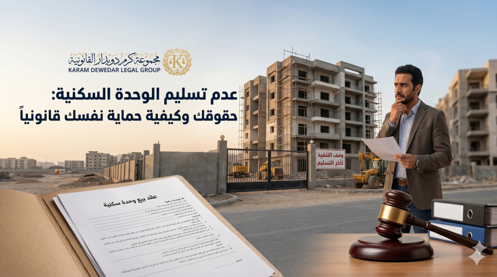عدم تسليم الوحدة السكنية في الموعد: الدليل القانوني الكامل لحماية حقوقك قبل وبعد التعاقد